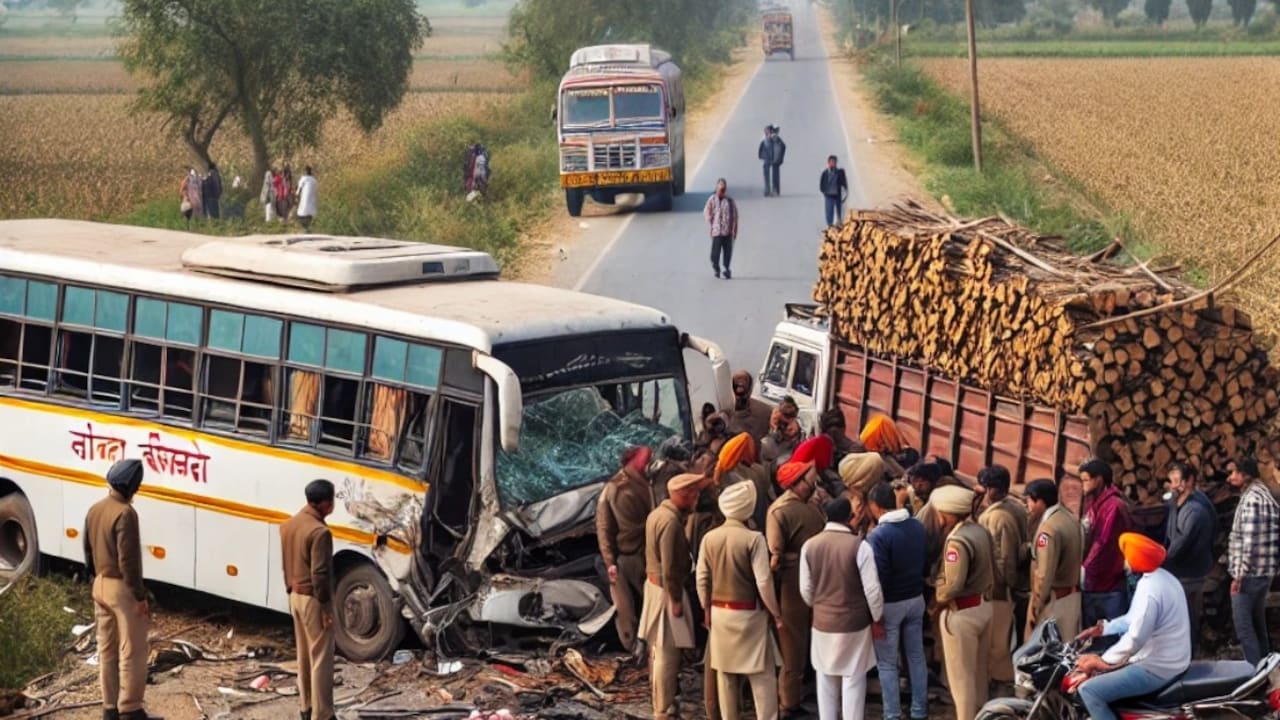 पंजाब के होशियारपुर में भीषण सड़क हादसा, बस-ट्रक की टक्कर में दो की मौत, 15 छात्राएं घायल - Horrific road accident in Hoshiarpur two killed 15 girl students injured in bus truck collision lclcn - AajTak