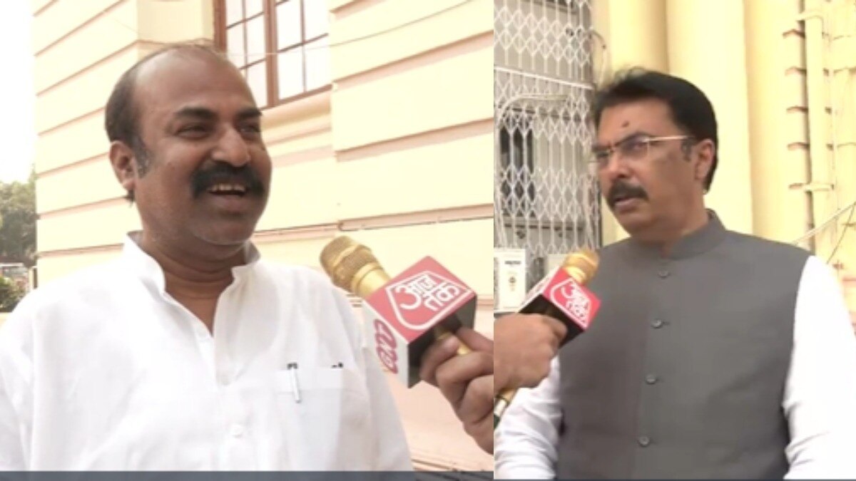 JDU मंत्री मदन साहनी और BJP मंत्री संजय सरावगी.