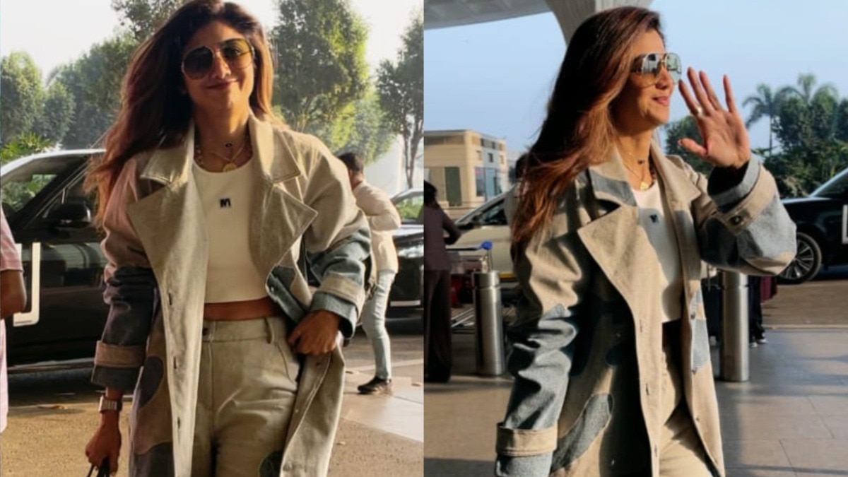 एयरपोर्ट पर दिखा शिल्पा शेट्टी का स्टाइलिश लुक 