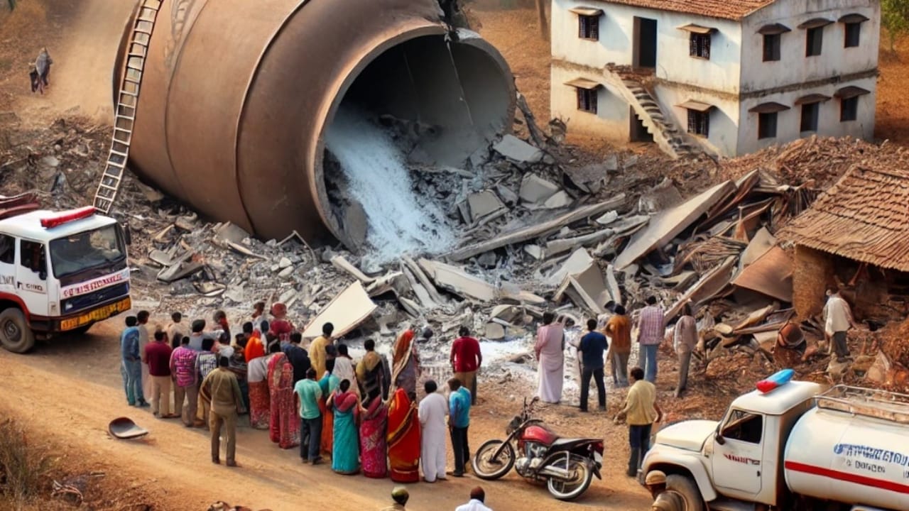 पालघर में बड़ा हादसा: पानी की टंकी गिरने से दो बच्चों की मौत, एक घायल - Major accident in Palghar two children died one injured due to falling of water tank lclcn -