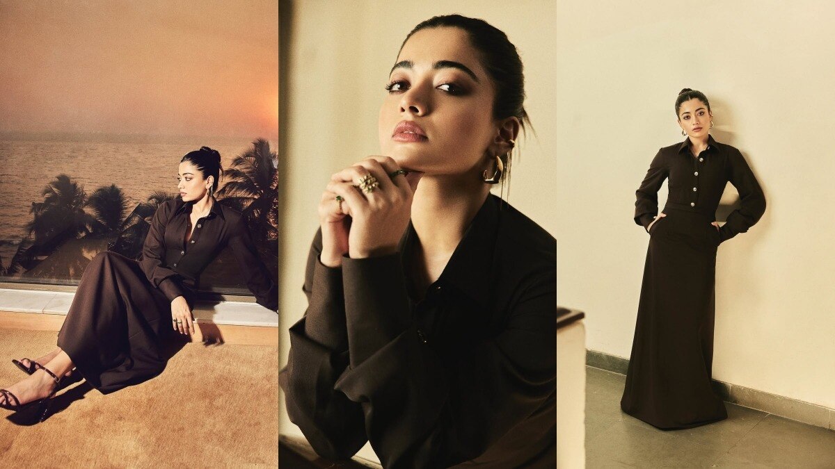 रश्मिका का क्लासी ऑल-ब्लैक लुक