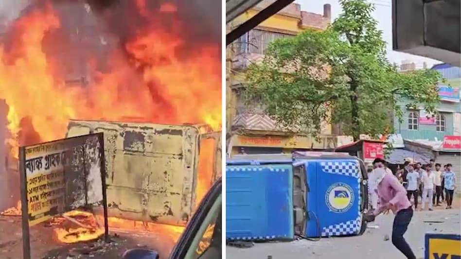 मुर्शिदाबाद में वक्फ कानून के विरोध के दौरान हिंसा