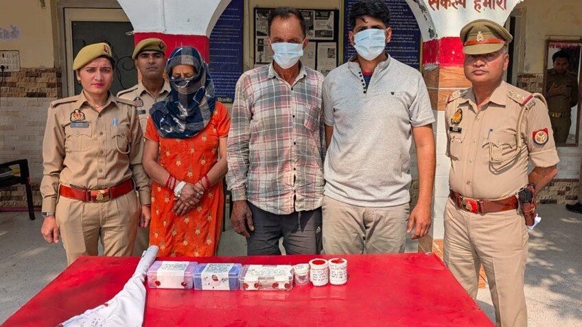 बिजनौर पुलिस की गिरफ्त में हत्यारोपी 