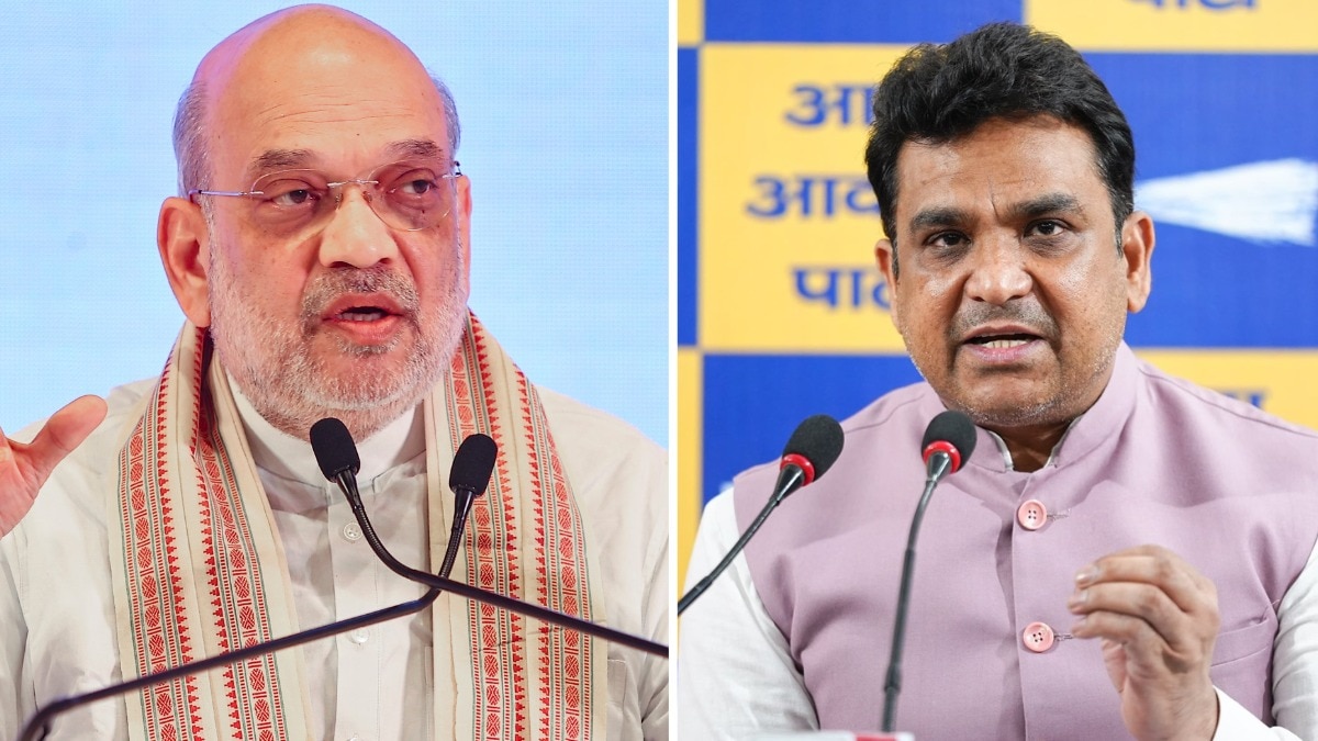 केंद्रीय गृहमंत्री अमित शाह और दिल्ली के मेयर महेश खींची 