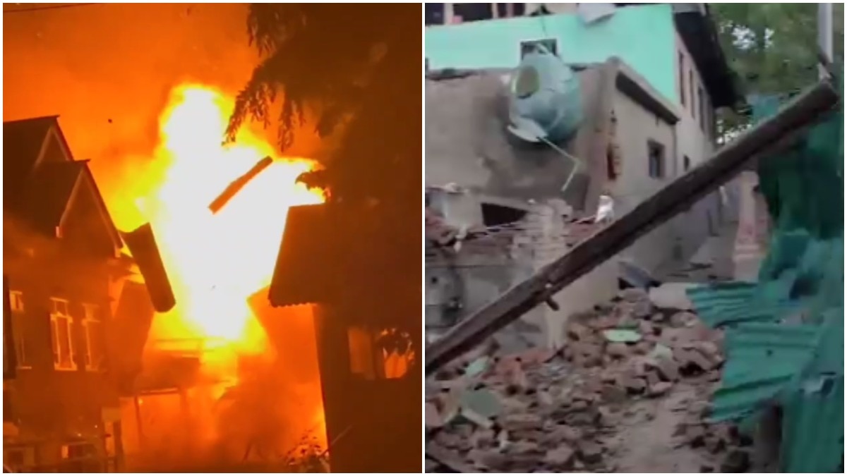 पहलगाम हमले में शामिल जम्मू-कश्मीर के आतंकियों आदिल और आसिफ के घरों को नष्ट किया गया. (Aaj Tak Photo)