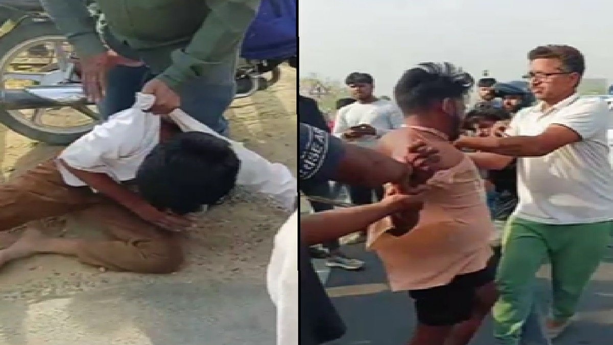 two young men beaten by people