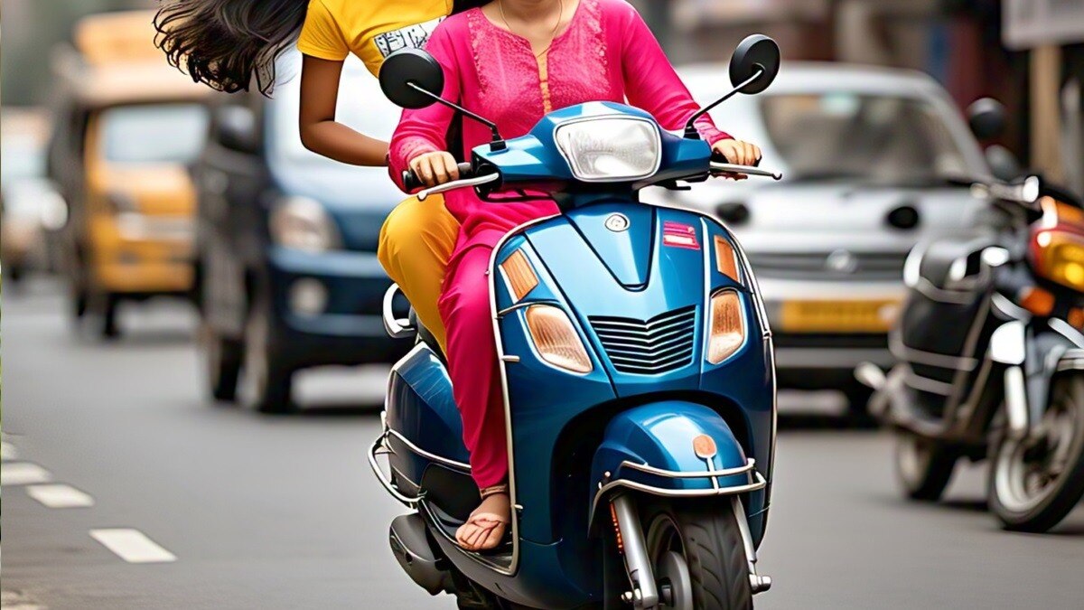 सहेली के पीछे बैठी लड़की की ट्रक के नीचे आने से मौत (ai image)