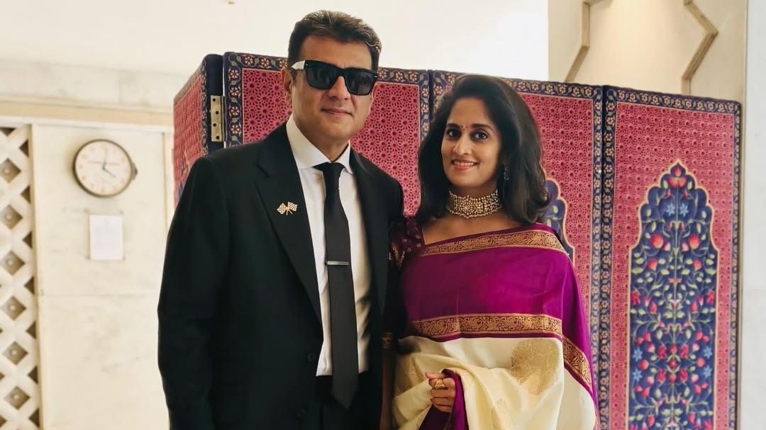 Ajith Kumar and Shalini.