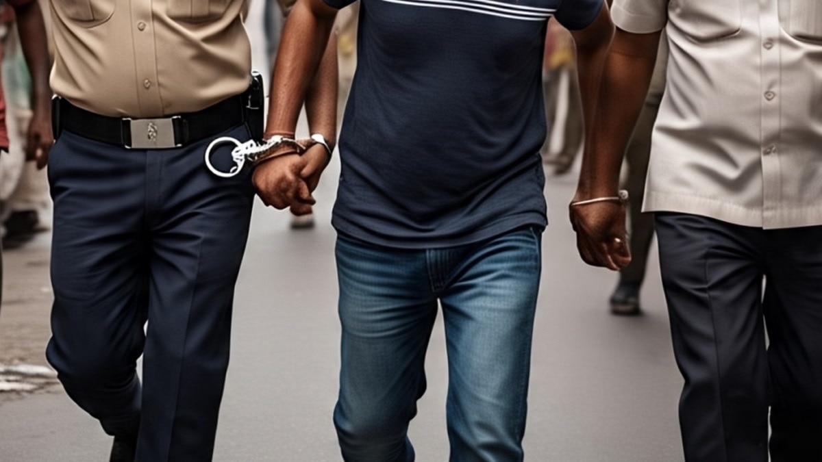 police arresting men (ai image)