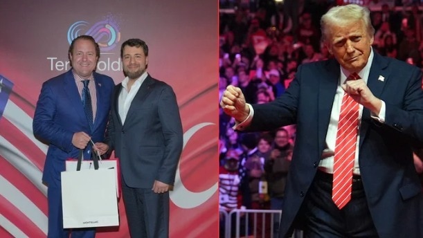 तुर्किए में एक बिजनेस डील के दौरान जेंट्री थॉमस बीच (सबसे बाएं). 