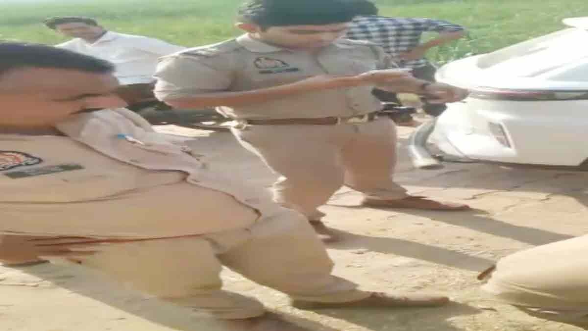 Police beat up a farmer