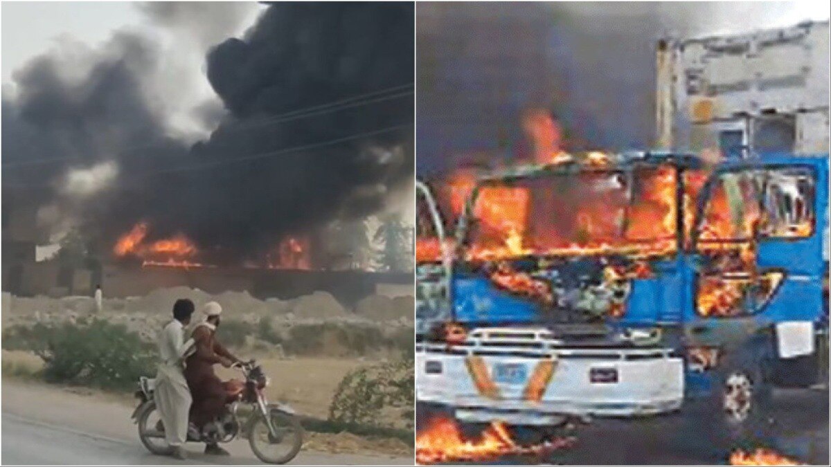 पाकिस्तान में प्रदर्शनकारियों ने मंत्री के घर को आग लगा दिया है