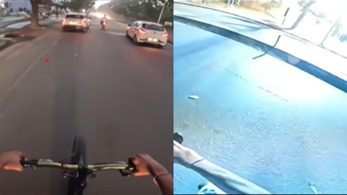  Lightning Strikes Near Cyclist in Chandigarh