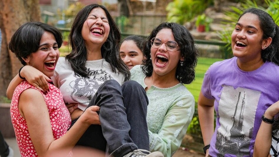 Girls celebrating result day