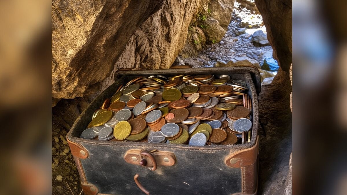 पहाड़ पर मिला सोने के सिक्कों से भरा बक्सा (फोटो - AI जेनरेटेड सांकेतिक तस्वीर)