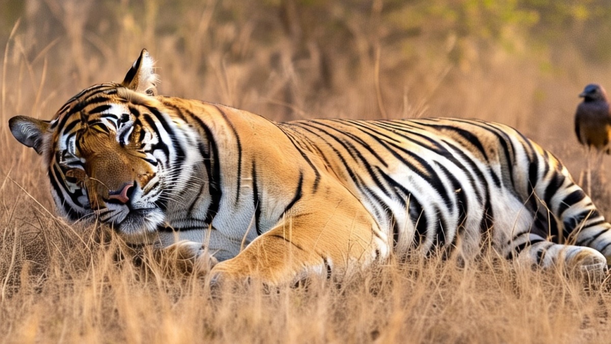 चट्टानों के बीच फंसने से बाघिन की मौत. (प्रतीकात्मक फोटो: META AI)