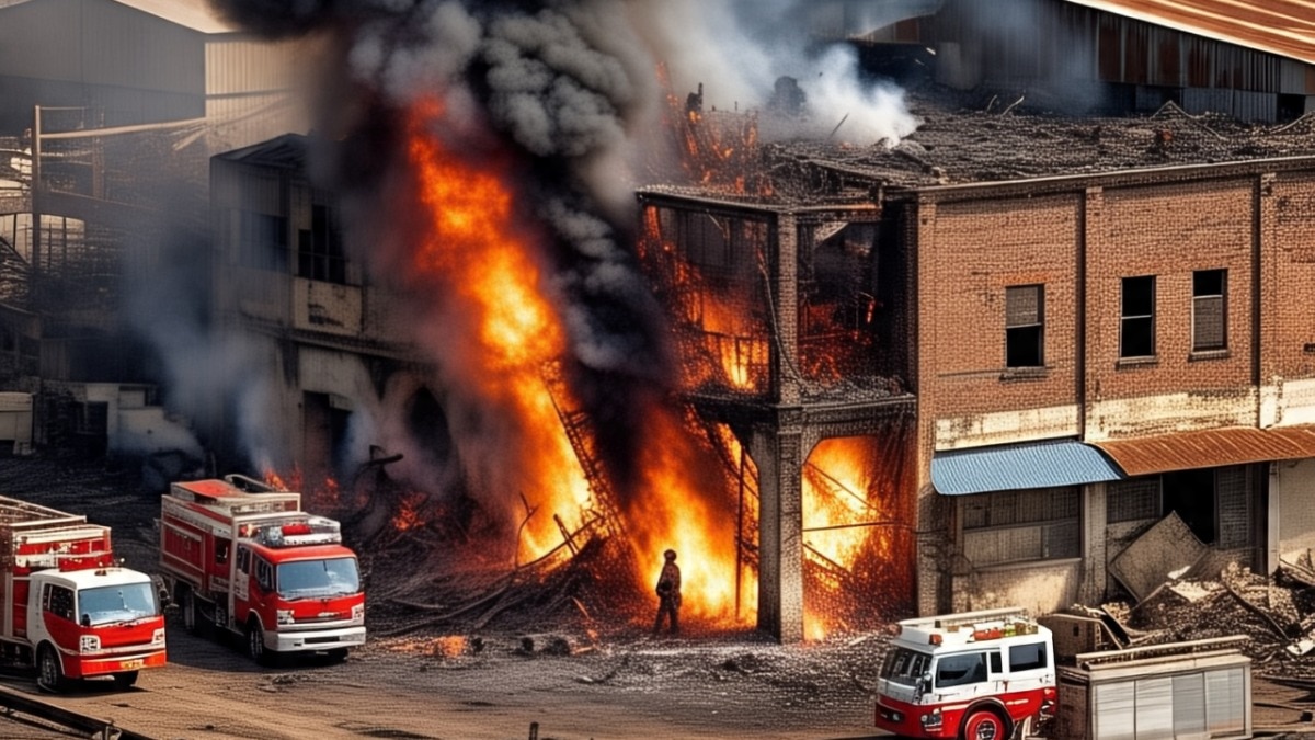 पटाखा फैक्ट्री में धमाका (प्रतीकात्मक तस्वीर/Meta AI)