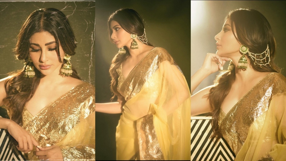 गोल्डन साड़ी में छाई मौनी रॉय (Instagram/@imouniroy)