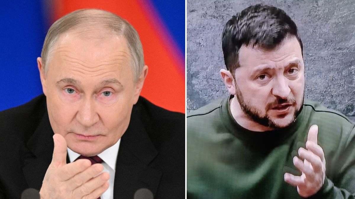 रूस के राष्ट्रपति व्लादिमीर पुतिन और यूक्रेन के राष्ट्रपति वोलोदिमीर जेलेंस्की
