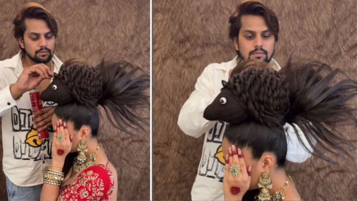 दुल्हन के बालों में बनी 'मछली', अजीबोगरीब हेयरस्टाइल के वीडियो को मिले 85 मिलियन व्यूज