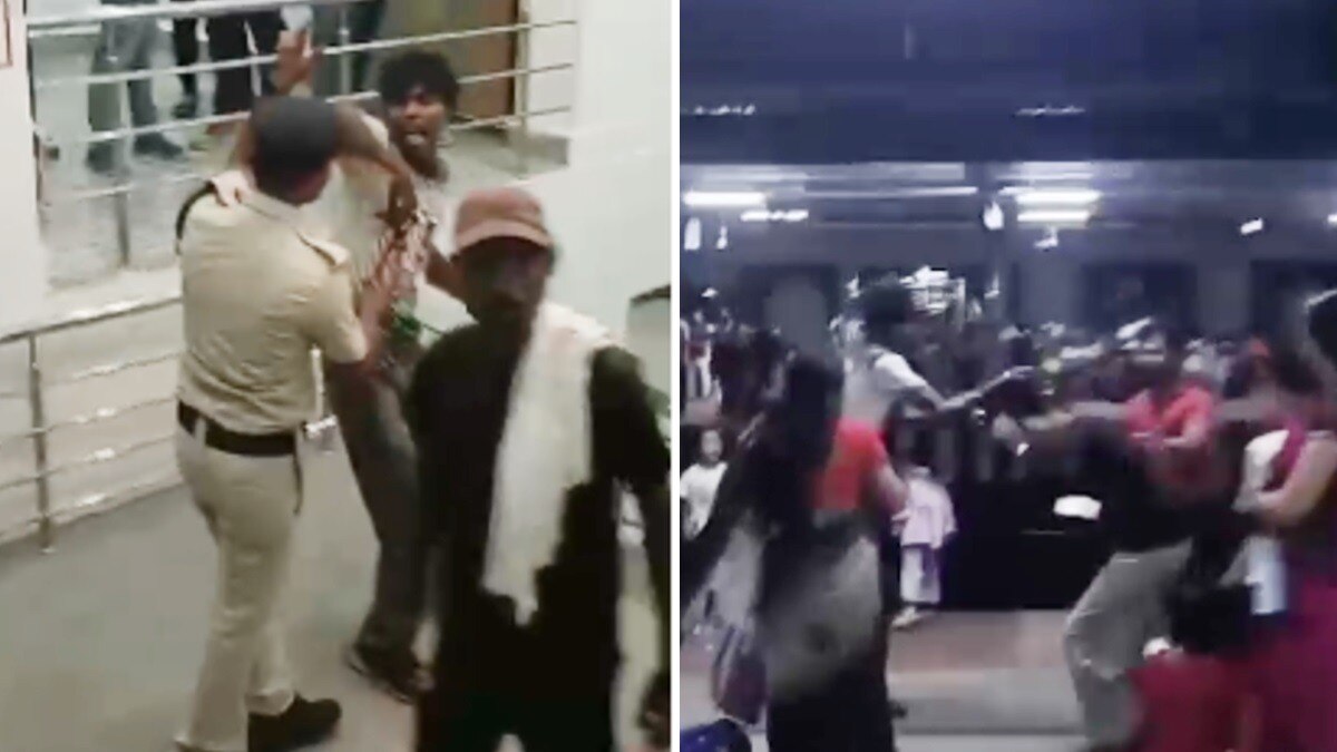  पुलिस से उलझा युवक.