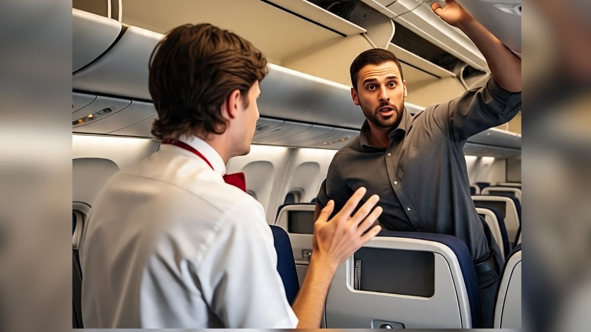 two men standing in flight