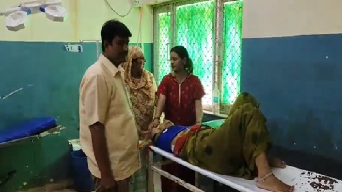 injured woman in hospital