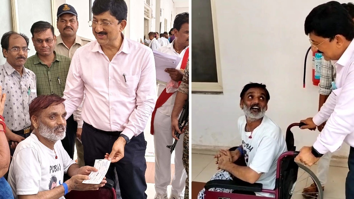गुना कलेक्टर ने दिव्यांग को दिया सहारा.