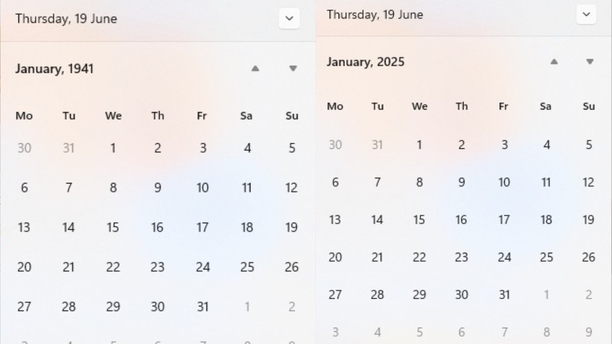1941 And 2025 Calendar Similarities