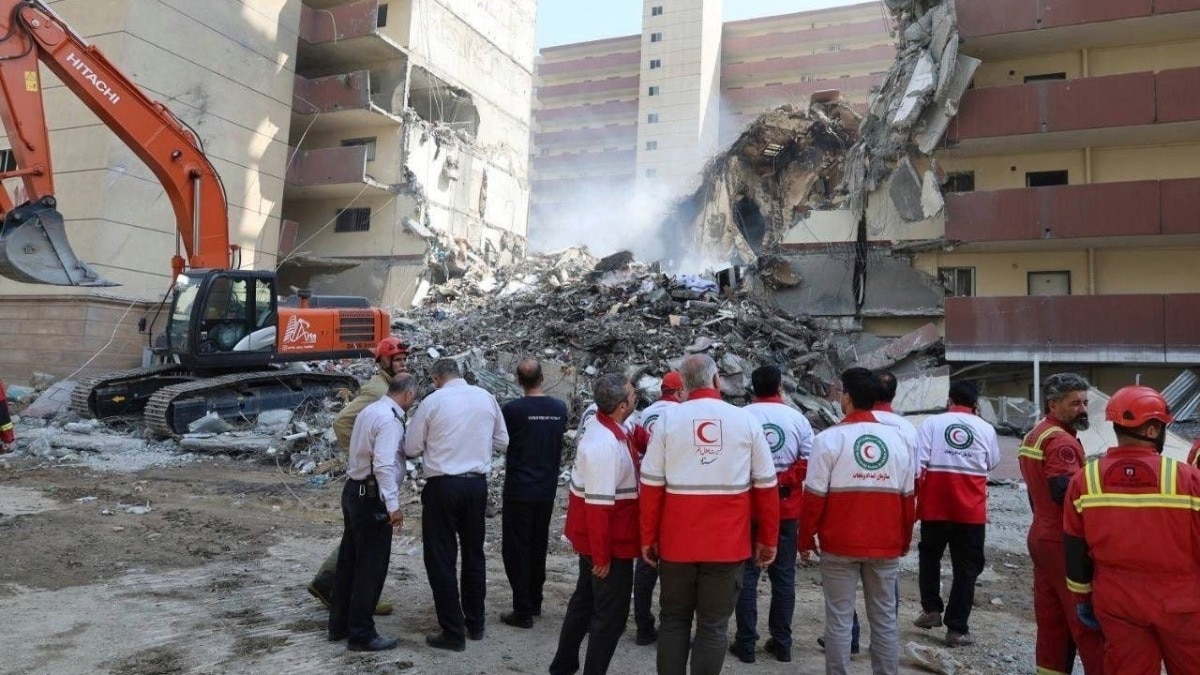 debris after missile attack in Iran
