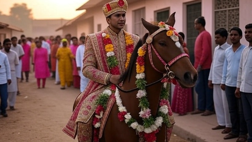 एटा में एक दलित दूल्हे की बारात को लेकर बड़ा बवाल हो गया. (AI Image)