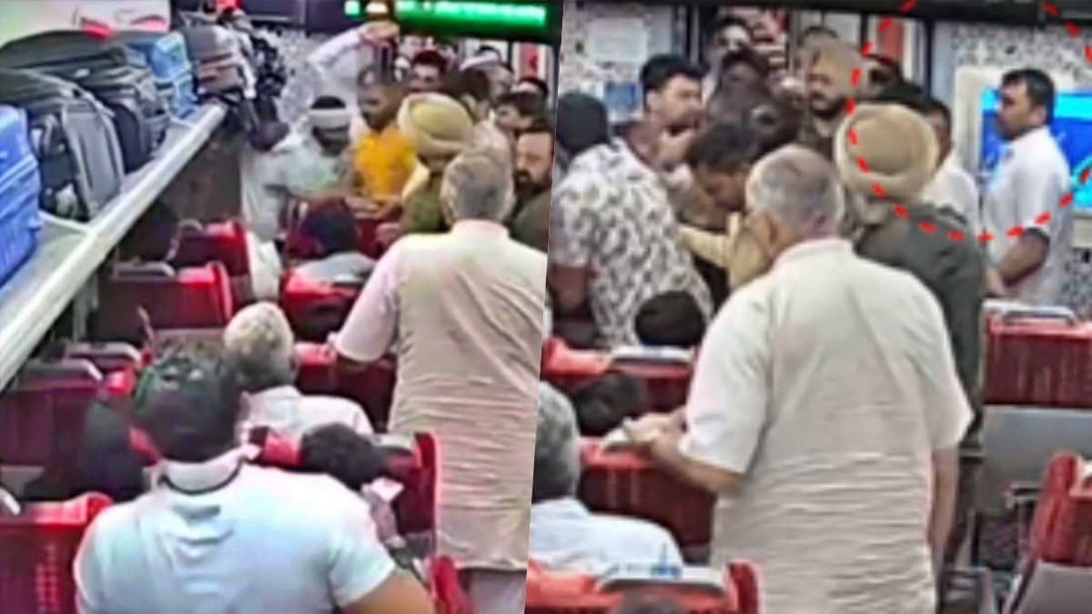 Video of a fight in Vande Bharat coach jhansi