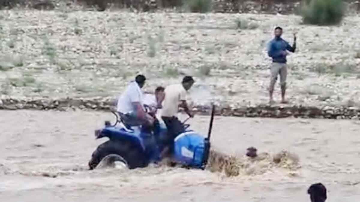 Tractor Struck in Water