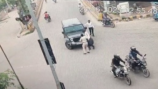 थार ड्राइवर ने पुलिस को दिया चकमा