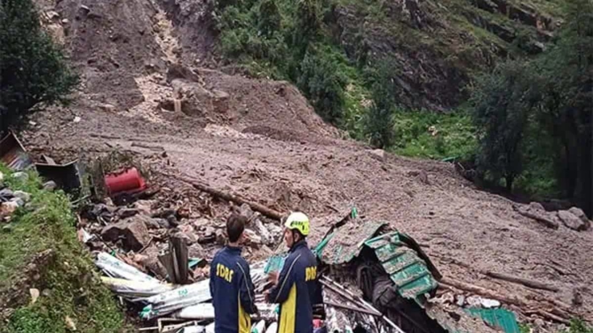  An under-construction hotel was washed out in a landslide following a cloudburst near Silai Band on the Barkot-Yamunotri road in Uttarkashi