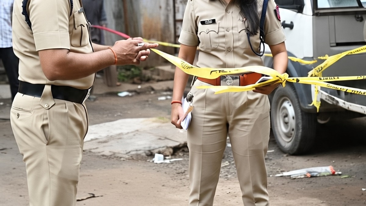police team at crime site 