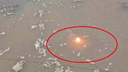 fire bubbles coming out of the field