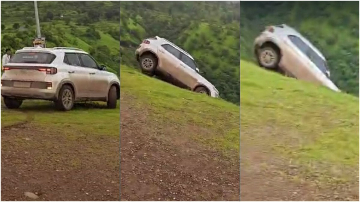 car fall in trench