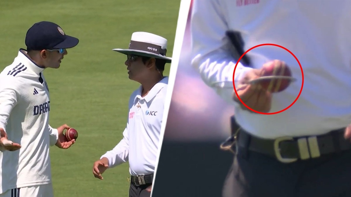 Shubman Gill with Umpire