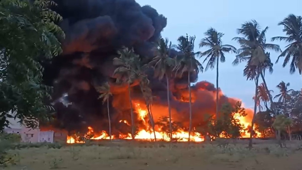 train caught fire