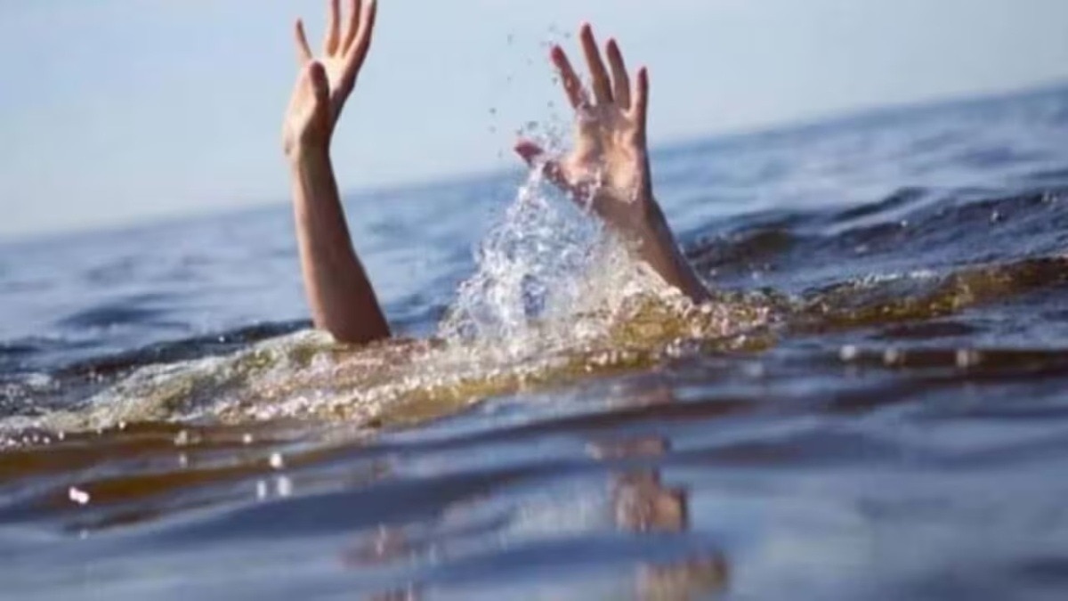 man drowning in water