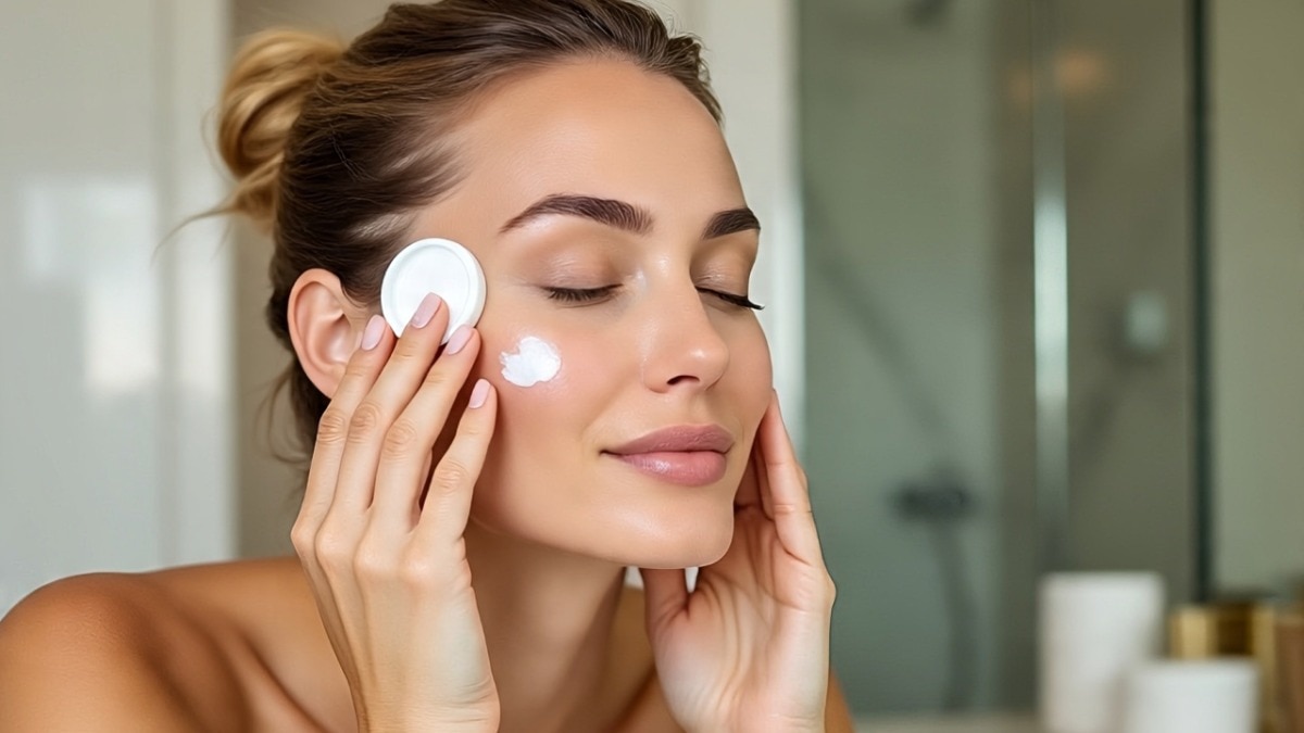 woman doing skincare