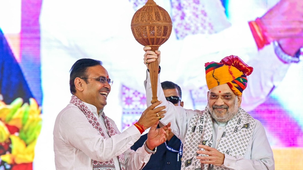 केंद्रीय गृह मंत्री अमित शाह और राजस्थान के सीएम भजनलाल.