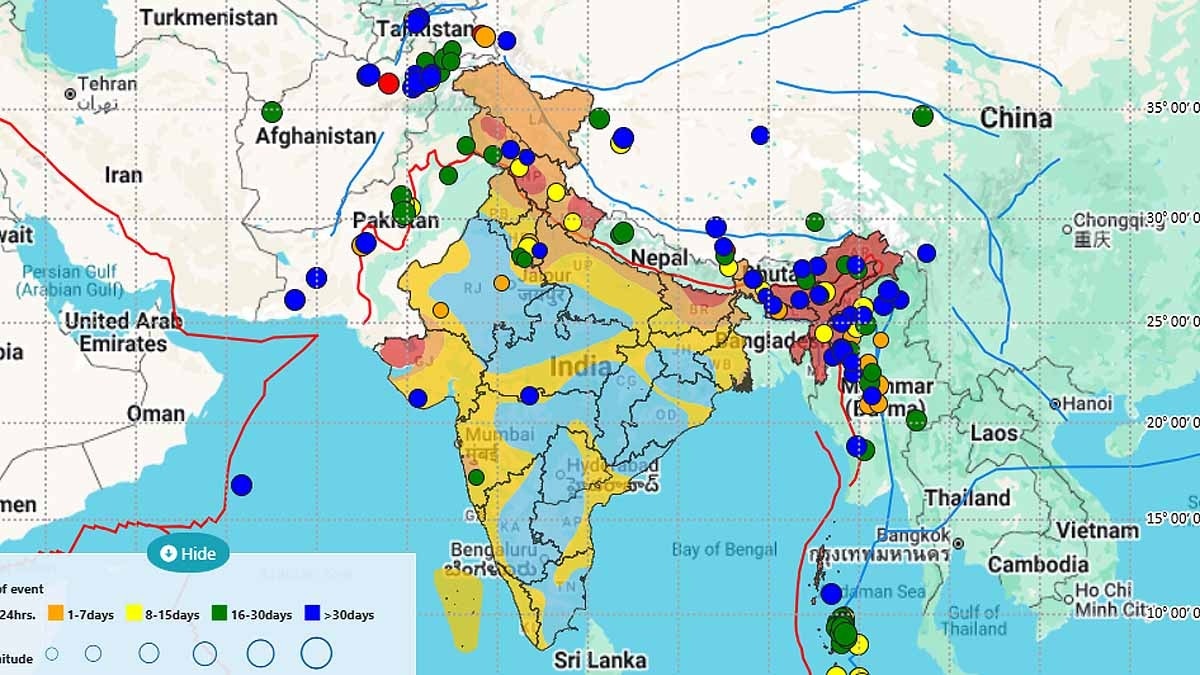 earthquakes in Jhajjar-Rohtak near Delhi