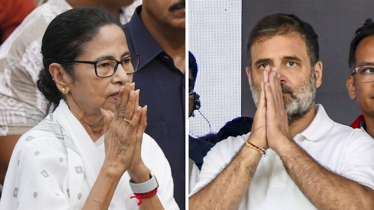 Mamata Banerjee and Rahul Gandhi with folded hands