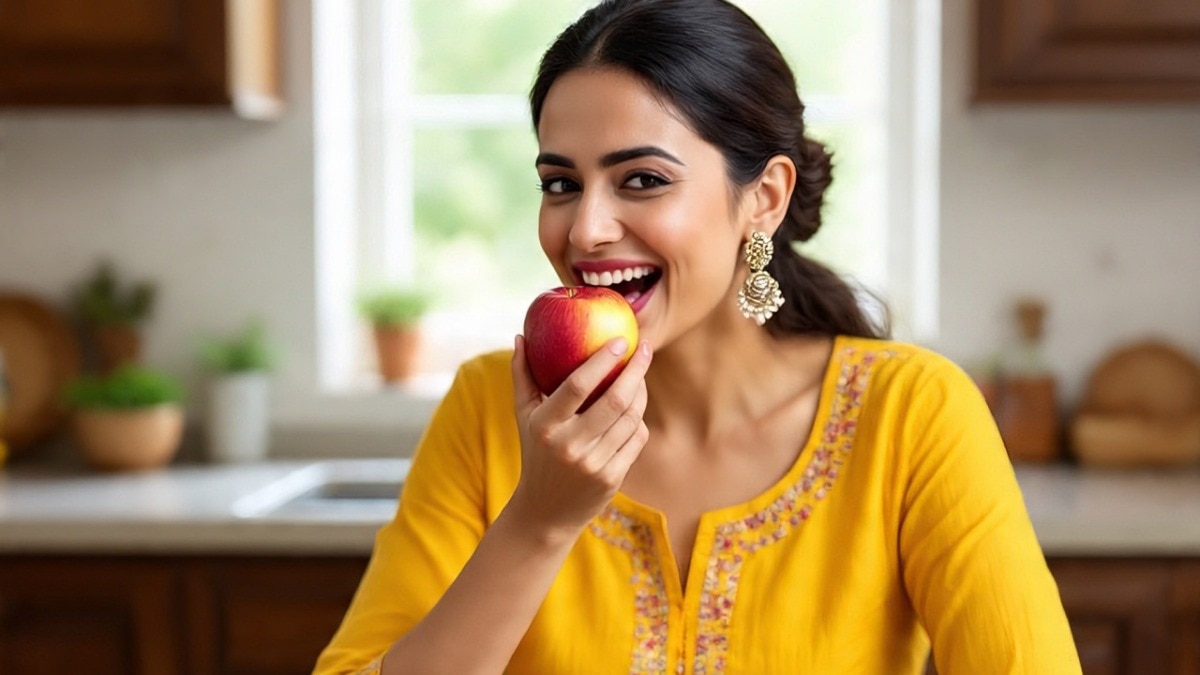 woman eating fruits