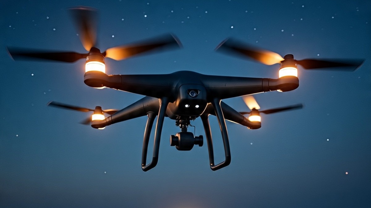 यूपी के कई जिलों में संदिग्ध ड्रोन दिखने की खबर से बढ़ी हलचल (Photo: AI-generated)