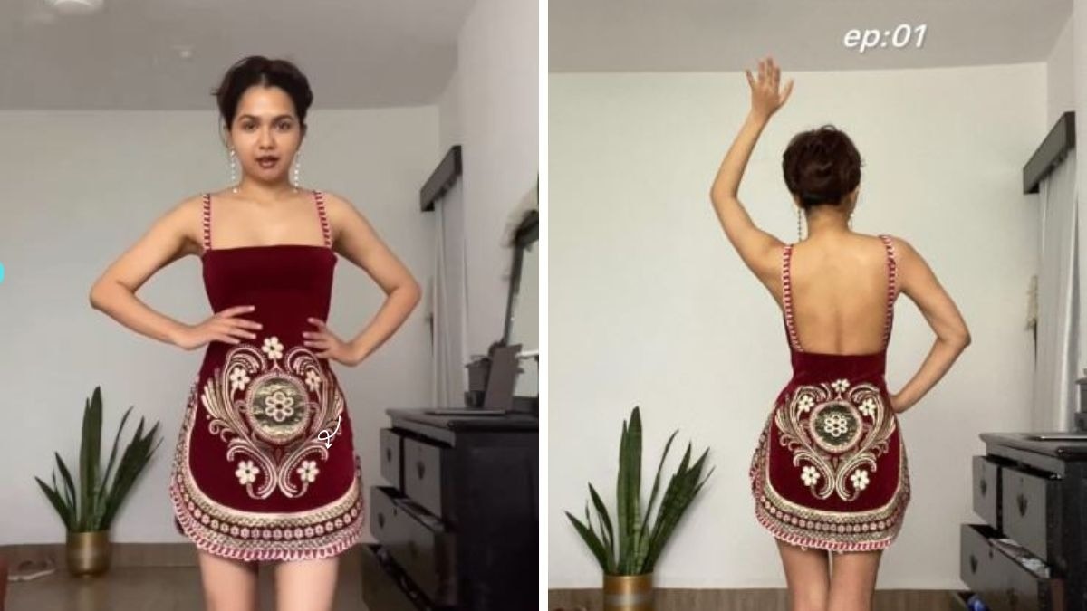 महिला ने पुराने सोफा कवर से बनाई शानदार ड्रेस, एक यूजर ने कहा- 'वर्साचे जैसी', वीडियो वायरल