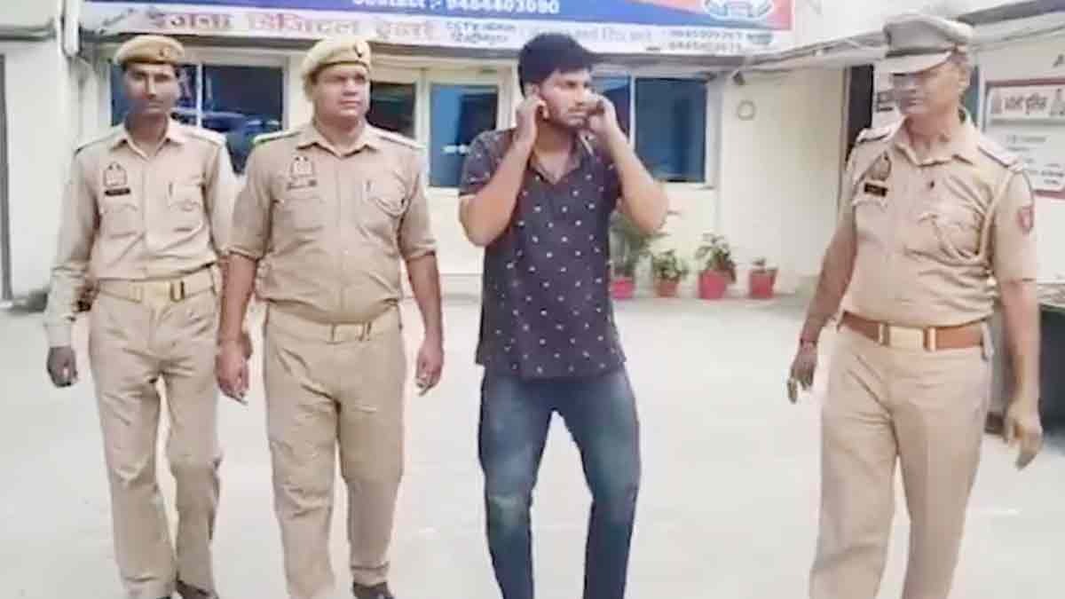 Man Make Reel in Police Station