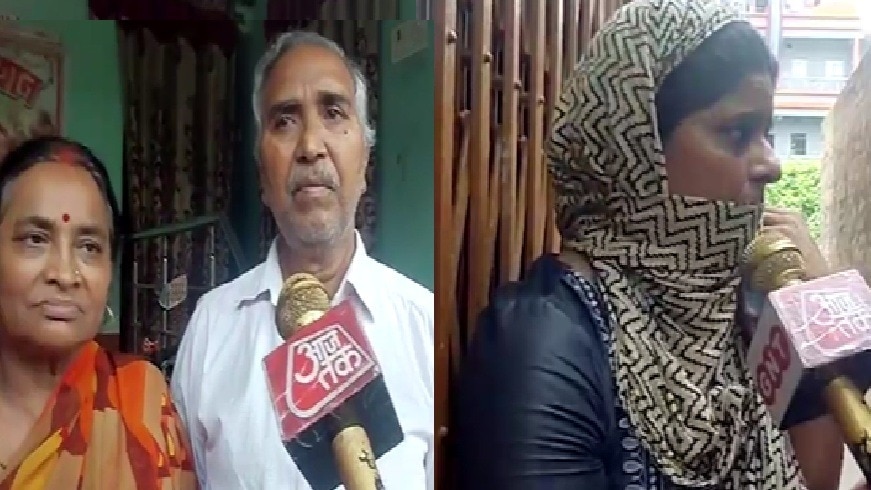 घर के अंदर हाउस अरेस्ट परिवार के सदस्य, बाहर धरने पर बैठी महिला. (Photo: Screengrab)